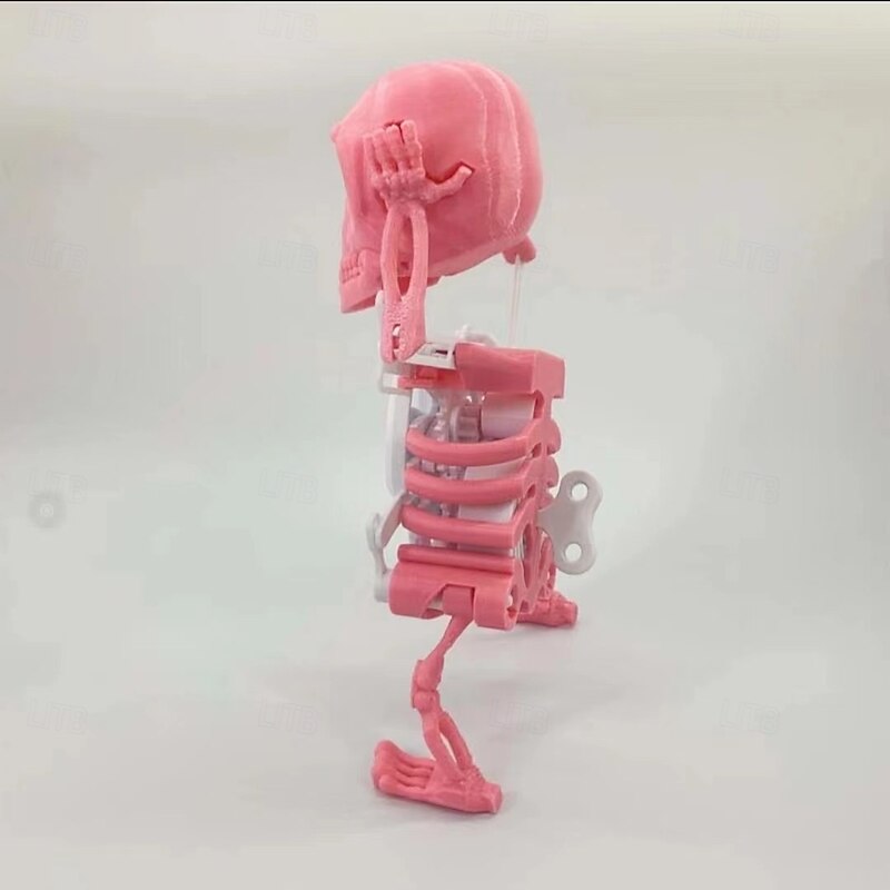 1pc DIY Assembly 3D Printing Dancing Skull Dancing Skull Funny Toy Halloween Gift Collectible Creative Toy3