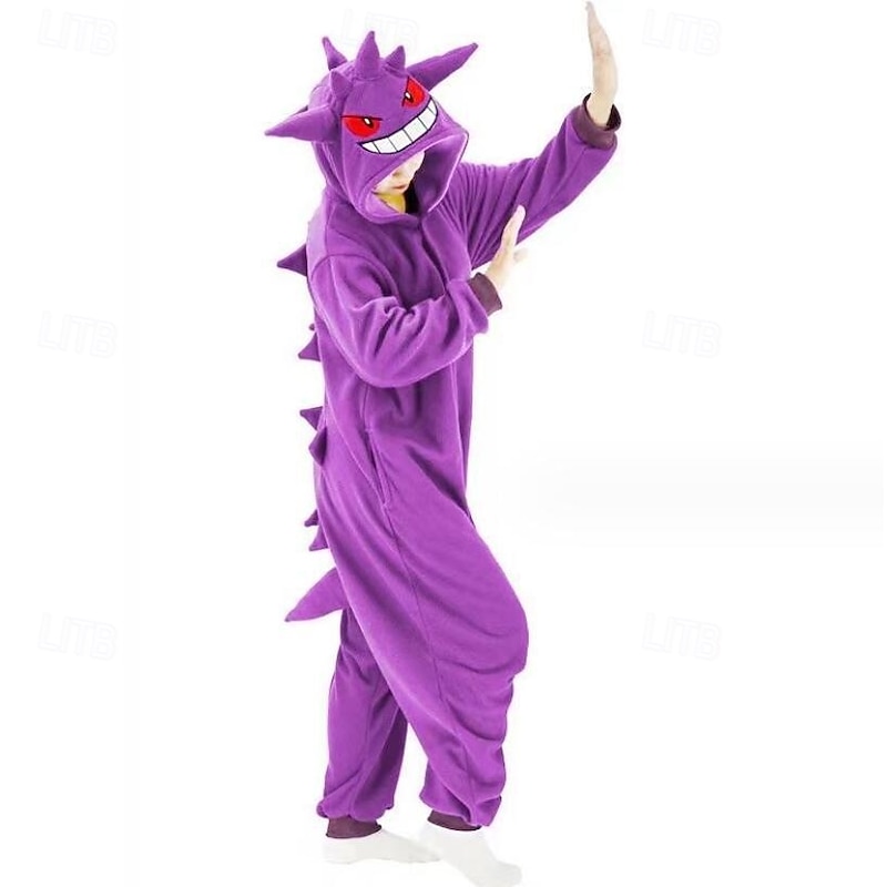 Kid's Adults' Animal Group Costume Onesie Costume Carnival Costume Cartoon Bulbasaur Gengar Onesie Pajamas Kigurumi Pajamas Charm Funny Costume For Men and Women Boys and Girls Carnival Cartoon3