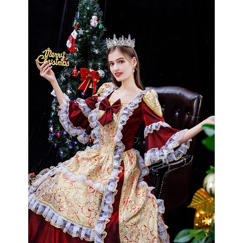 Gothic Victorian Vintage Inspired Dress Party Costume Masquerade Princess Shakespeare Solid Color Ball Gown Fancy Dress Women's Halloween Carnival Valentine's Day Party Evening Party Masquerade2