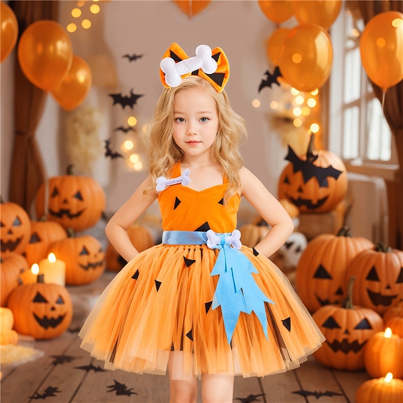 Winifred Halloween Costume Tutu Flintstone Kings Day Dress Up Kid's Girls' Masquerade Party / Evening Easy Halloween Costumes Dress Up