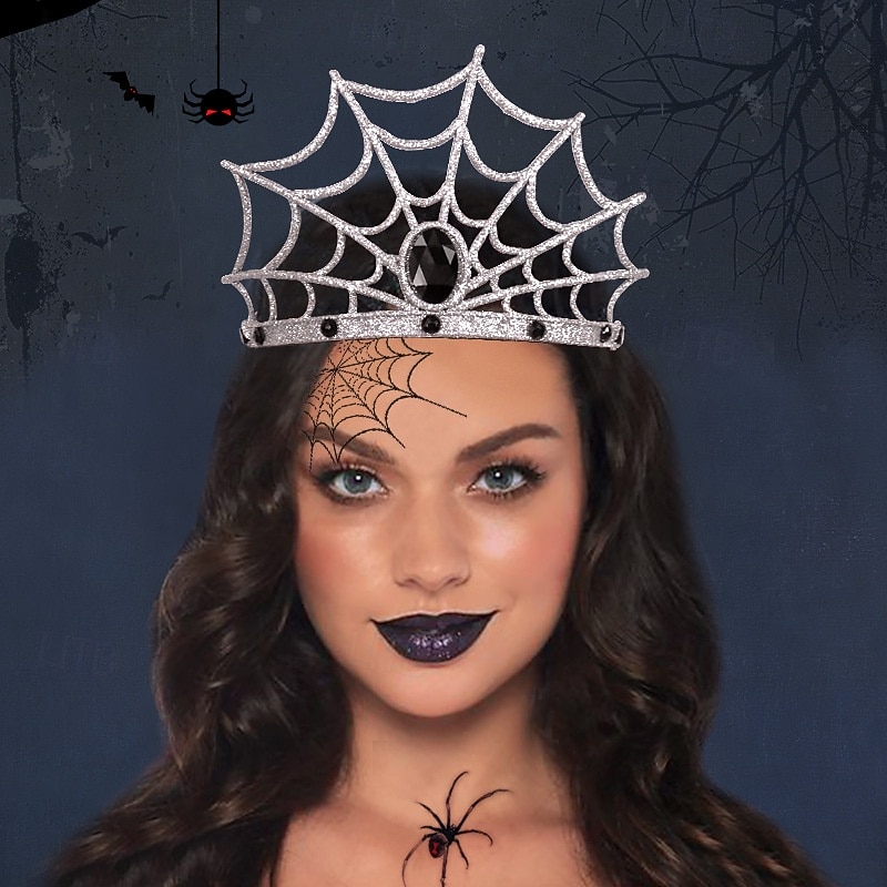Queen Spider Web Halloween Tiara Sexy Costume Dress Up Adults' Women's Halloween Carnival Easy Halloween Costumes Dress Up