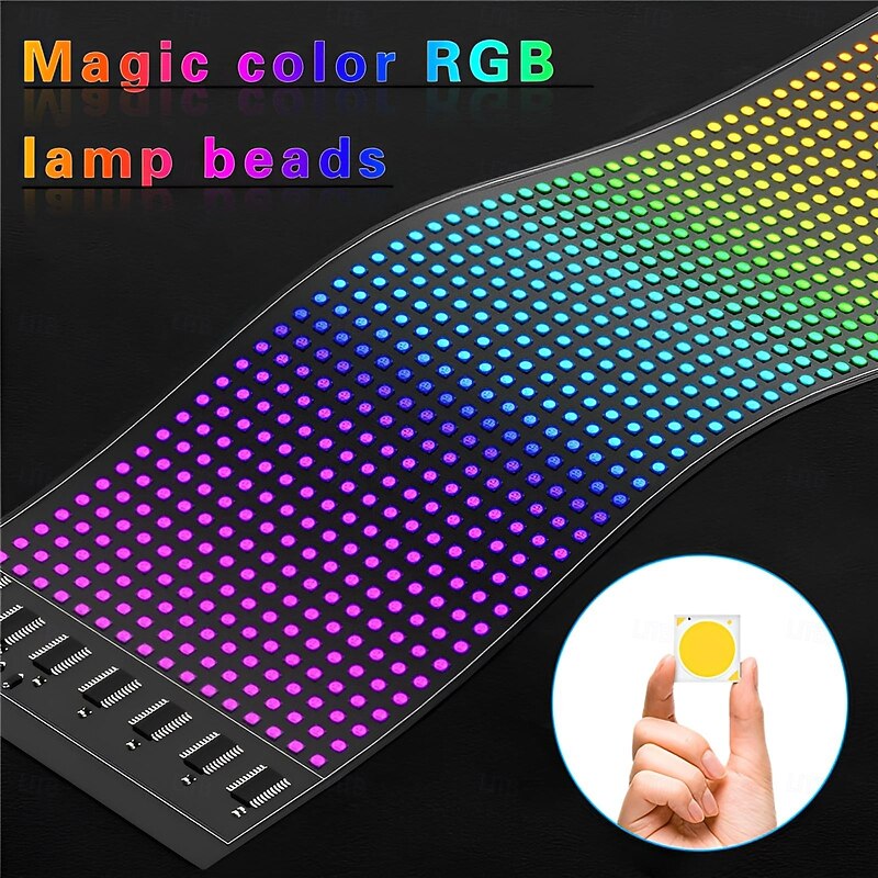 Car Led Flexible Display App Bluetooth Car Advertising Screen Full Color Smart Car Sticker IP65 Waterproof Soft Screen Display3