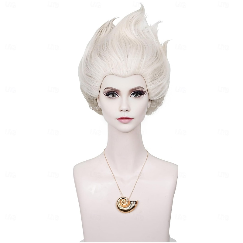 2 Tone Gray Cosplay Wig for Wicked Undersea Witch Cosplay for Women Carnival Costume Crazy Wig Hair (Only Wigs) Halloween Wigs