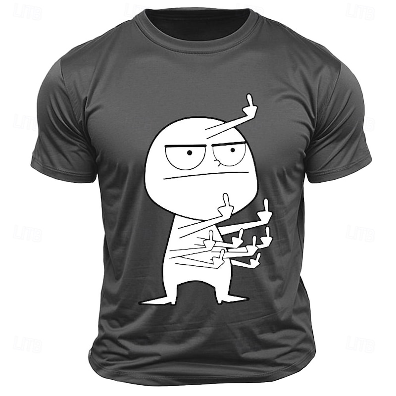 Men's Funny Humor T Shirt Tee Top 100% Cotton Short Sleeve Graphic Shirt Black White Dark Grey Comfortable Tee Street Sports Outdoor Fashion Designer Clothing3