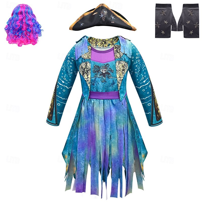 Descendants Evie Dress Outfits Cosplay Wigs Cosplay Movie Cosplay for Girls' Kid's Masquerade Performance Masquerade2