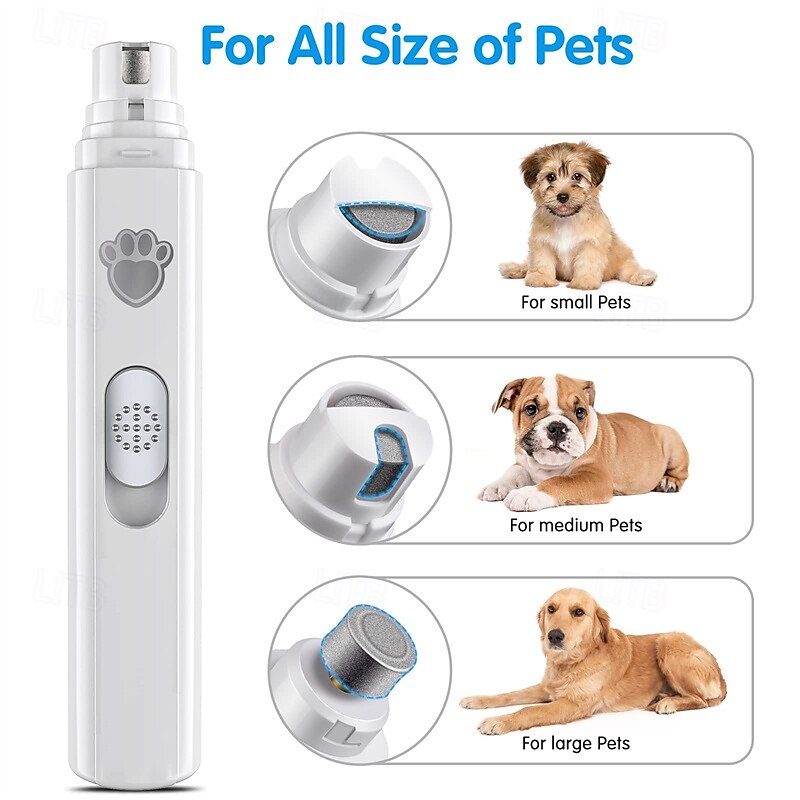 Dog Nail Grinder 2-Speed Rechargeable Dog Nail Trimmers for Large Medium & Small Dogs Upgrade Professional Electric Pet Paws Grooming Quiet Puppy Grooming Tool for Dogs Cats3