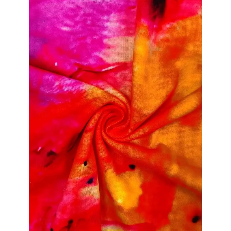 Women's T shirt Long Sleeve V Neck Long Sleeve Tunic Casual Print Regular Tops Daily Yellow Pink Blue Spring & Fall Prefall3