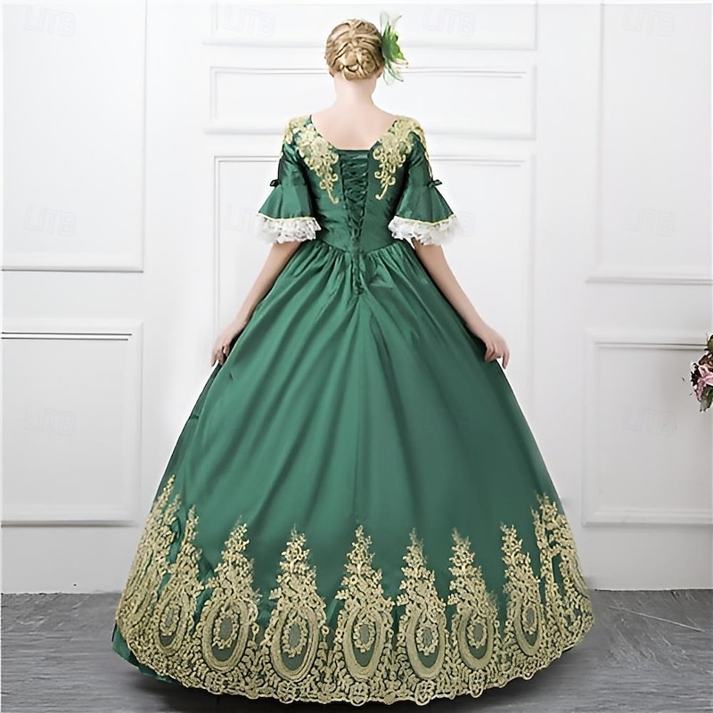 Rococo Victorian 18th Century Floor Length Long Length Dress Party Costume Masquerade Plus Size Normal Customized Floral Ball Gown Fancy Dress Women's Royal Party Prom Carnival of Venice Dress4
