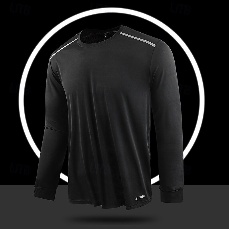 Men's T shirt Long Sleeve Crew Neck Tee Tshirt Muscle T-Shirt Short Sleeve Shirt Outdoor Quick Dry Workout Soft Sweat wicking Polyester Black Royal Blue Blue Gym Climbing Camping / Hiking / Caving3