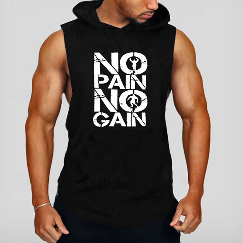 Men's Workout Tank Top Running Tank Top Gym Tank Top Sleeveless Vest / Gilet Casual Athleisure Letter Cotton Quick Dry Soft Breathable Gym Workout Walking Jogging Sportswear Activewear Red / White2