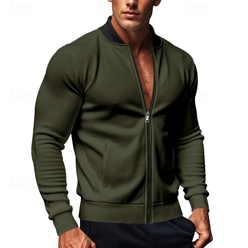 Men's Lightweight Jacket Varsity Jacket Daily Vacation Breathable Patchwork Spring & Fall Color Block Fashion Classic Stand Collar Regular Black Yellow Red Navy Blue Royal Blue Jacket 11