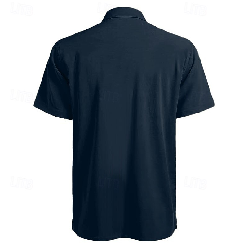 Men's Striped Geometric Pattern Bowling Shirt Button Up Shirt Short Sleeve Hawaiian Casual Vacation Daily Summer Turndown Button Up 3D Print Black Blue2