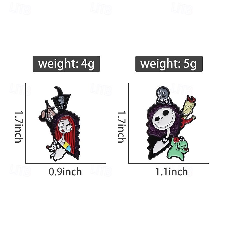 Night Before Christmas Enamel Pin - Creative Cute Jack Sally Gifts for Fans Cartoon Pin for Clothes Backpack Bag Hat Collection2