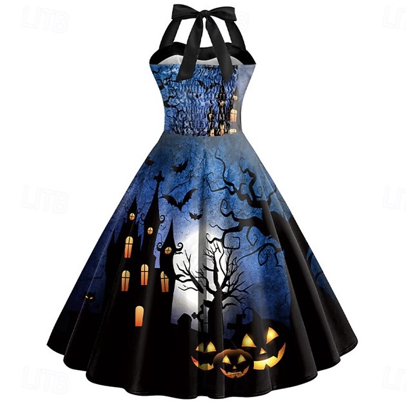 Pumpkin Halloween Dress Swing Dress Sexy Costume Adults' Women's Carnival Masquerade Party / Evening Dailywear Easy Halloween Costumes Dress Up2