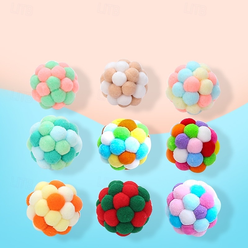 Ball Plush Toy Interactive Toy Squeak Toy Ropes with Retractable Pet Exercise Pet Training Teething Rope Toy Teething Toy for Cat Kitten Indoor Outdoor Pet Play2