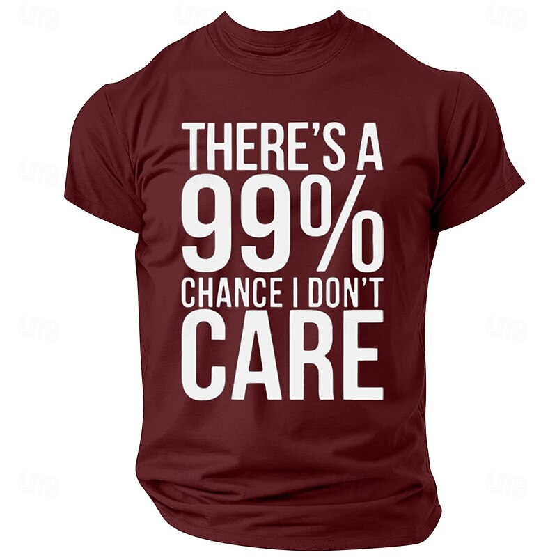 Men's Letter & Number Funny Humor T Shirt Tee Top 100% Cotton Short Sleeve Graphic Shirt Black Wine Dark Blue Comfortable Tee Street Sports Outdoor Fashion Designer Clothing