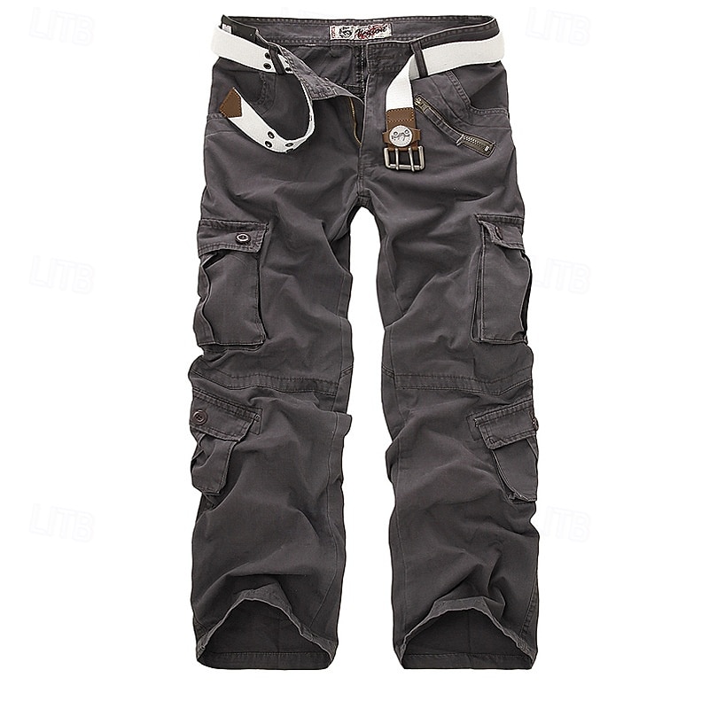 Men's Cargo Pants Tactical Pants Trousers Buttons Multi Pocket Camo Plain Wearable Outdoor Daily Camping & Hiking Fashion Classic Yellow camouflage Grass Green2