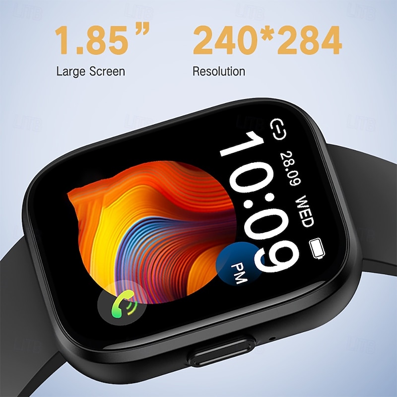 696 P114 Smart Watch 1.85 inch Smart Band Fitness Bracelet Bluetooth Pedometer Call Reminder Sleep Tracker Compatible with Android iOS Women Men Hands-Free Calls Message Reminder IP 67 40mm Watch Case4