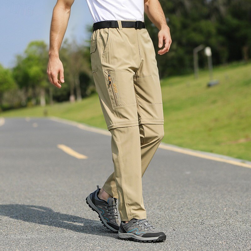 Men's Cargo Pants Tactical Pants Trousers Buttons Convertible Multi Pocket Plain Quick Dry Wearable Outdoor Daily Camping & Hiking Fashion Classic Black Army Green