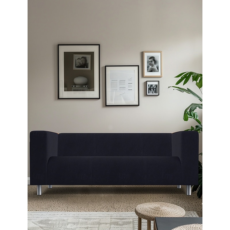 100% Cotton Sofa Cover Burgundy Solid Color Quilted Slipcovers  KLIPPcover LITB PRIME cover4