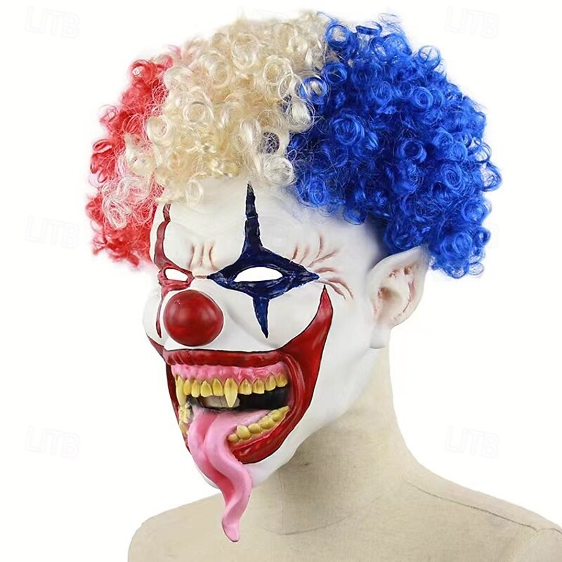 Killer Clown Evil Clown Halloween Mask Halloween Props Carnival Mask Scary Costume Adults' Men's Women's Halloween Carnival Easy Halloween Costumes Dress Up2