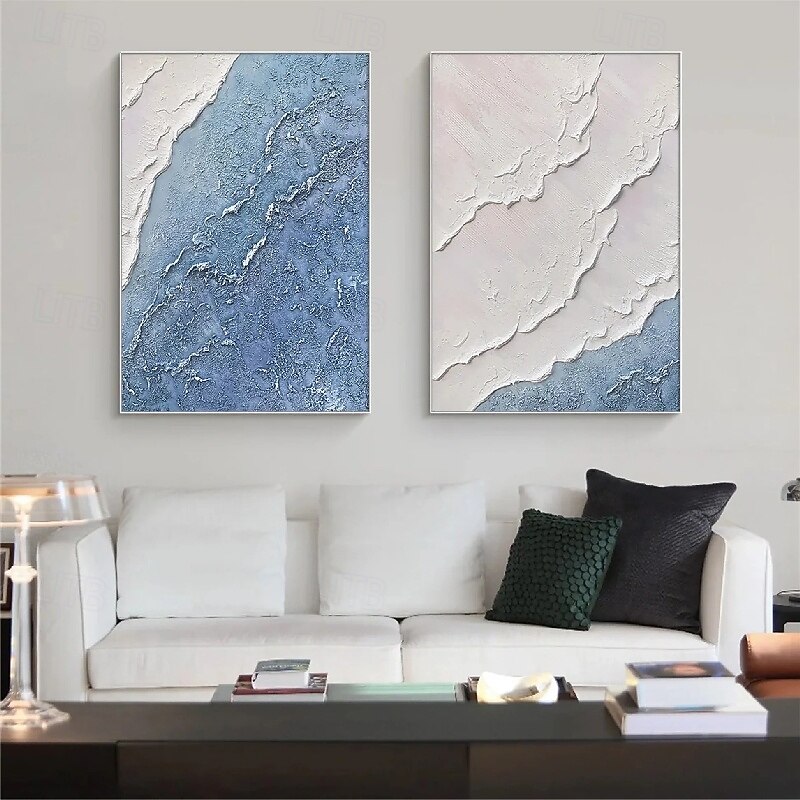 Teaxture wave sea painting handmade Wabi sabi Wall Art Beige pianiting handmade Abstract Painting on Canvas A Pair Beige Texture Wall Art Neutral Abstract Wall Art Boho Wal Decor2