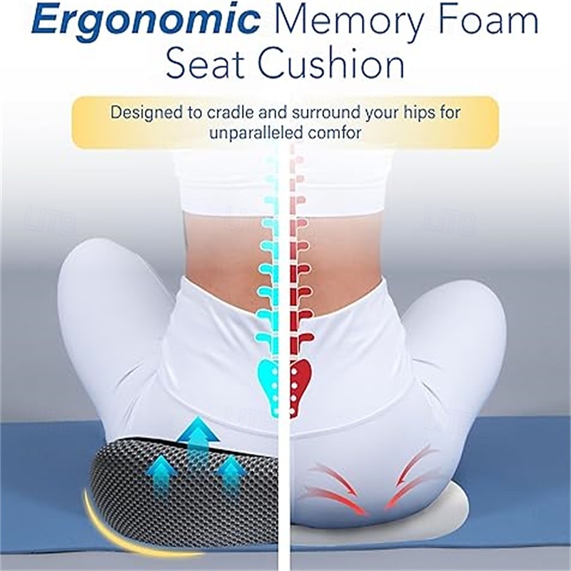 Car Seat Cushion Slow Rebound Memory Foam Car Driver Seat Height Increase Cushion Car Anti-slip Seat Cushion4