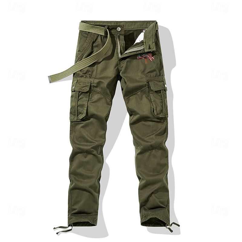 Men's Cargo Pants Cargo Trousers Work Pants Multi Pocket Graphic Cross American Flag Outdoor Full Length Outdoor Sports Outdoor Casual Vintage Sports Yellow Army Green Micro-elastic2