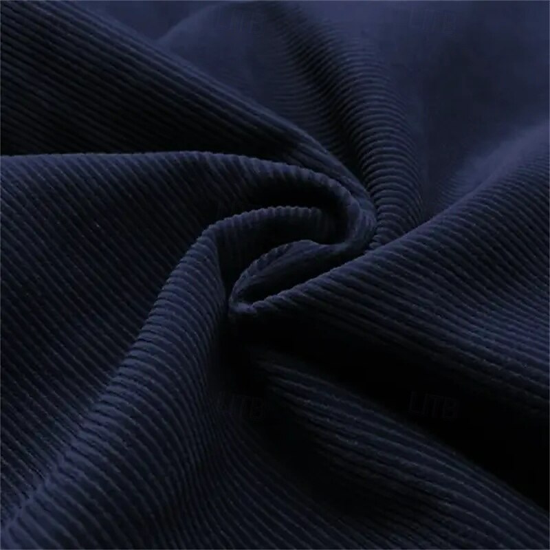 Men's Cargo Pants Corduroy Pants Trousers Baggy Pants Casual Pants Drawstring Elastic Waist Multi Pocket Plain Comfort Soft Full Length Outdoor Daily Going out Fashion Streetwear Navy Blue Brown4