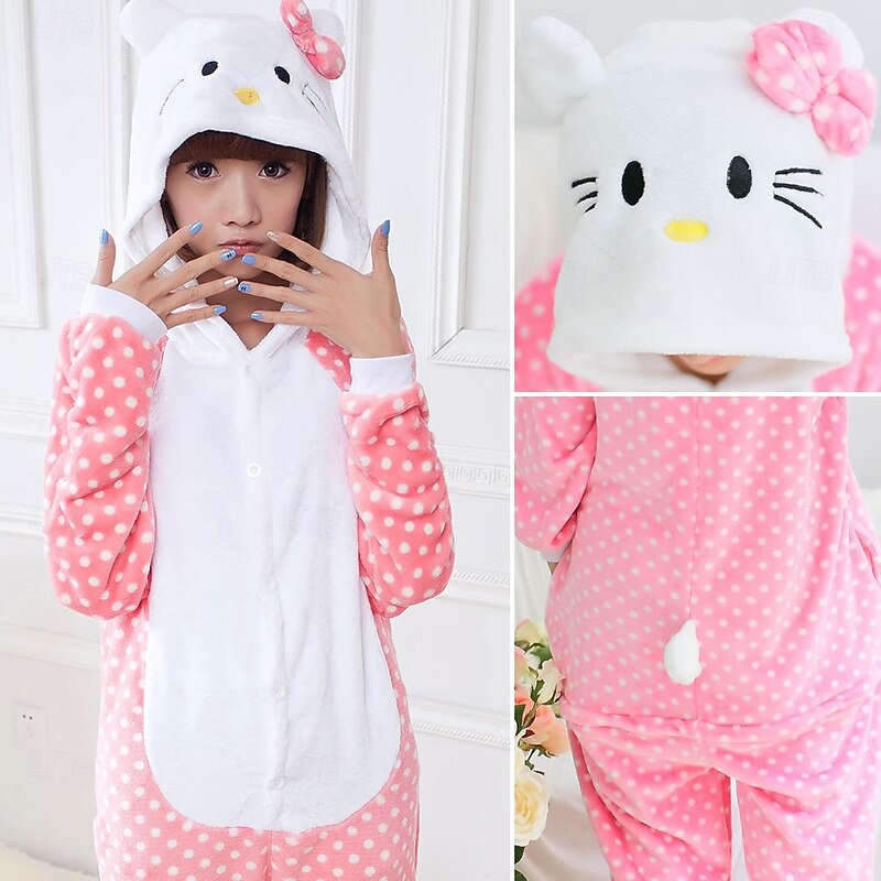 Adults' Animal Onesie Costume Cartoon Cat Onesie Pajamas Kigurumi Pajamas Charm Funny Costume For Men and Women Carnival Cartoon2