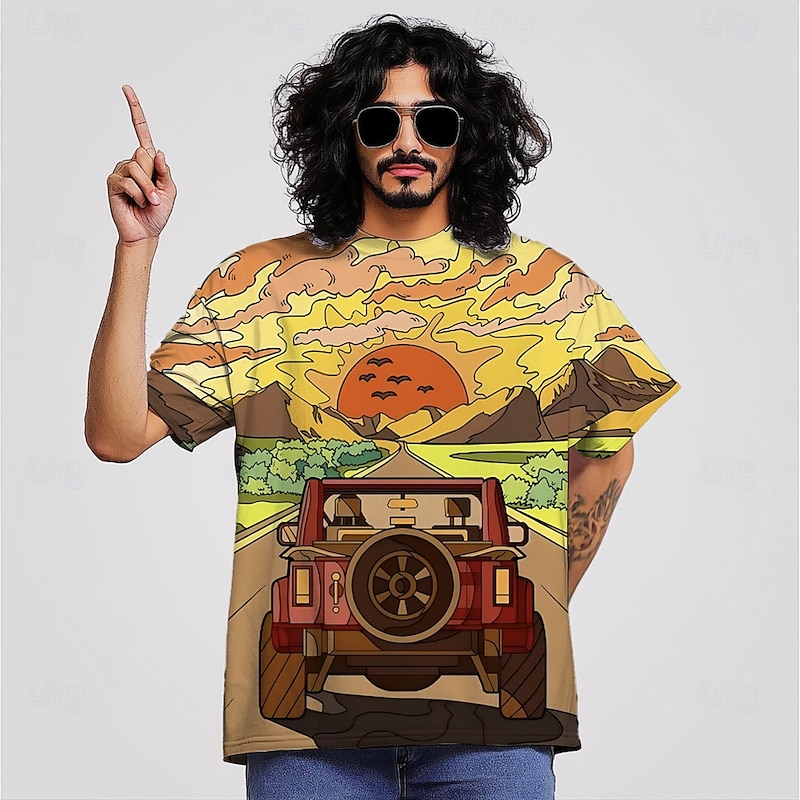 Hippie Mexican African T-shirt Tie-Dye Tee 3D Tie Dye Print 80s Retro Vintage 1980s 1970s For Men's Adults' Masquerade 3D Print Casual Daily3