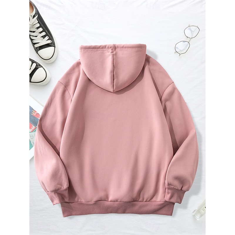 Women's Hoodie Sweatshirt Fleece Plain Street Dailywear Pocket Casual Comfrt Hoodie Long Sleeve Micro-elastic Fall Winter Fall & Winter Comfrt Breathable Soft Fabric 11