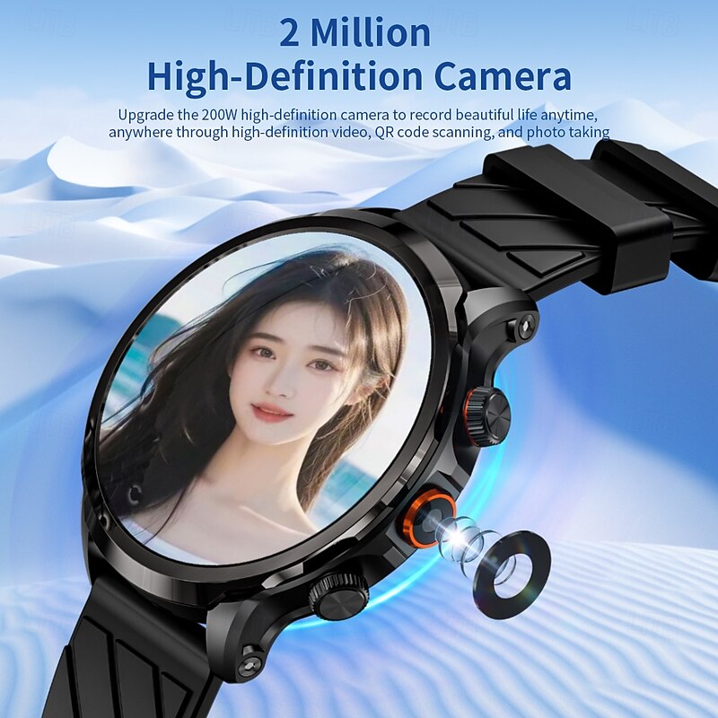 LOKMAT APPLLP 8 PRO Smart Watch 1.85 inch 4G LTE Cellular Smartwatch Phone 3G 4G Bluetooth Pedometer Call Reminder Sleep Tracker Compatible with Null Women Men GPS Hands-Free Calls Media Control IPX-44