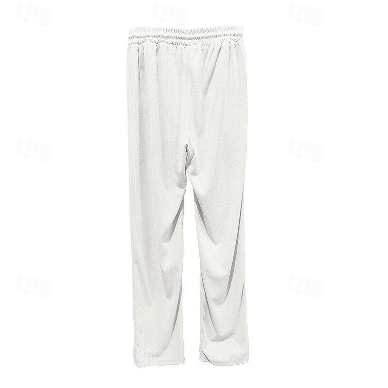 Men's Sweatpants Trousers Straight Leg Sweatpants Pocket Drawstring Elastic Waist Plain Comfort Sports Outdoor Daily Fashion Casual Black White Micro-elastic4