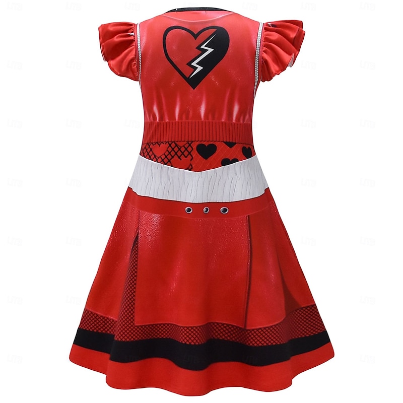 Descendants The Rise of Red Kids Red Queen of Hearts Dress Costume Cosplay Movie Cosplay for Girls' Kid's Carnival Masquerade Performance Party / Evening2