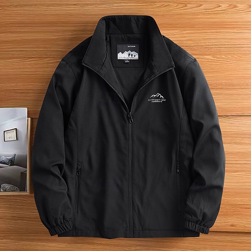 Men's Softshell Jacket Hiking Jacket Outdoor Windproof Water Resistant Windbreaker Jacket Traveling Black Dark Green Khaki Dark Blue Grey4