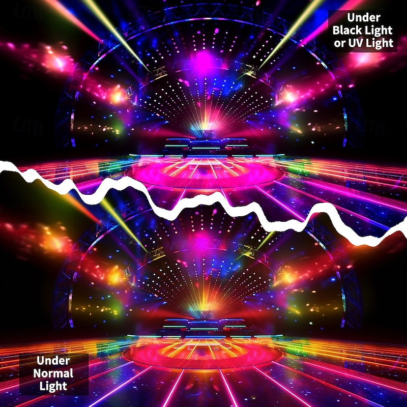 Blacklight Tapestry UV Reactive Glow in the Dark Glow Party Neon Party Ideas Hanging Tapestry Wall Art Mural for Living Room Bedroom3