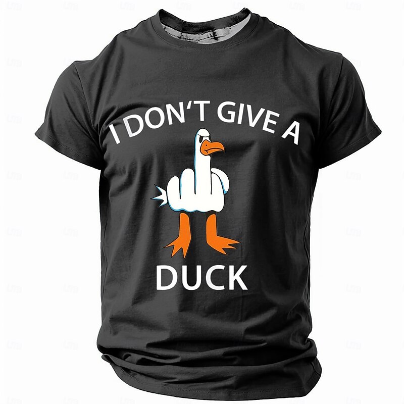 Men's Funny Graphic T-Shirt - 'I Don't Give A Duck' Pun Design Short Sleeve Tee4