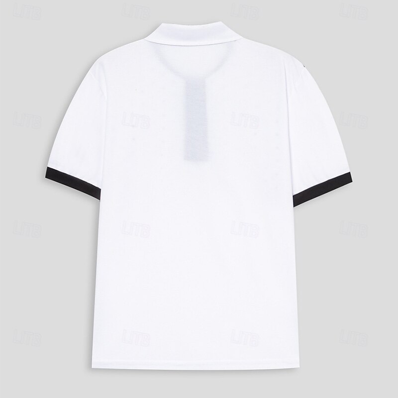 Men's Polo Shirt Golf Shirt Casual Classic Short Sleeve Comfortable Polka Dot Dot Button Front Summer Spring Regular Fit Black White Red Navy Blue Light Grey Orange Polo Shirt3