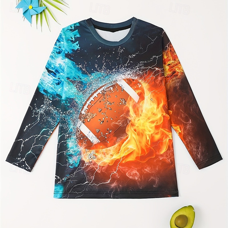 Boys 3D Graphic Sweatshirt Long Sleeve Spring Fall Fashion Basic Kids 4-12 Years Crew Neck Outdoor Casual Daily Regular Fit2