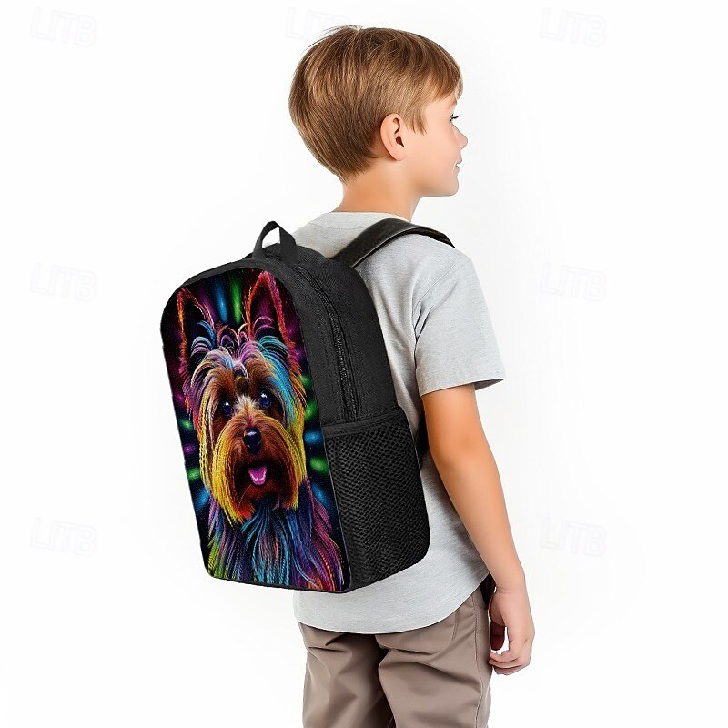 Colorful Dog Art Print Backpack – Large Capacity School Bag for Boys, Girls, and Teen Dog Lovers, Stylish Pop Art Bookbag for School and Daily Use4