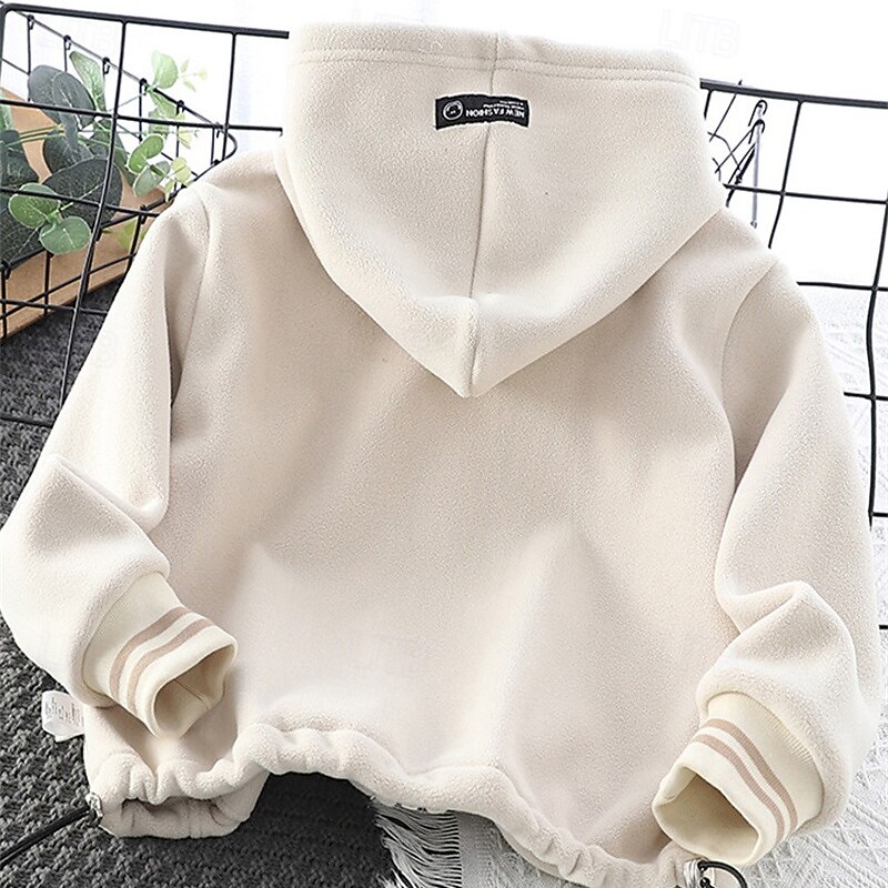 Boys' 3D Letter Hoodie Coat Outerwear Long Sleeve Fall Winter Streetwear Sport Basic Kids 4-8Years Vacation Sport Daily Regular Fit2