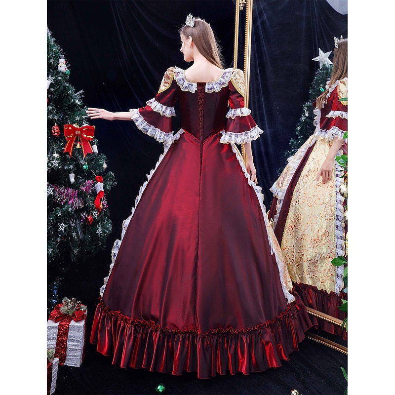 Gothic Victorian Vintage Inspired Dress Party Costume Masquerade Princess Shakespeare Solid Color Ball Gown Fancy Dress Women's Halloween Carnival Valentine's Day Party Evening Party Masquerade4