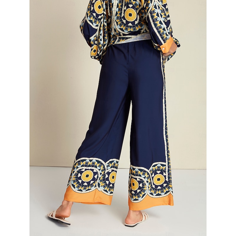 Satin Casual Wide Leg Maxi Pants2