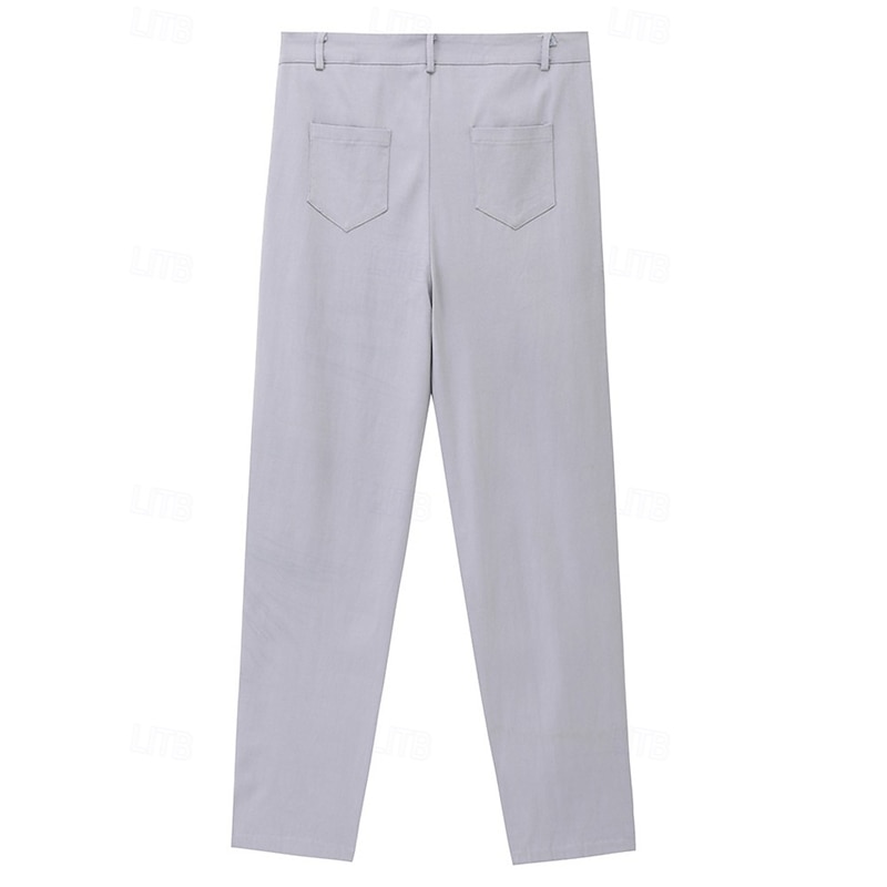 Men's Trousers Chinos Casual Pants Side Stripe Front Pocket Color Block Plain Comfort Soft Daily Holiday Going out Fashion Streetwear Coffee Stretchy3