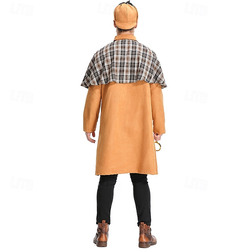 Detective Halloween Cosplay Costume Carnival Costume Cosplay Adults' Men's Carnival Masquerade Party Masquerade Easy Halloween Costumes Dress Up4