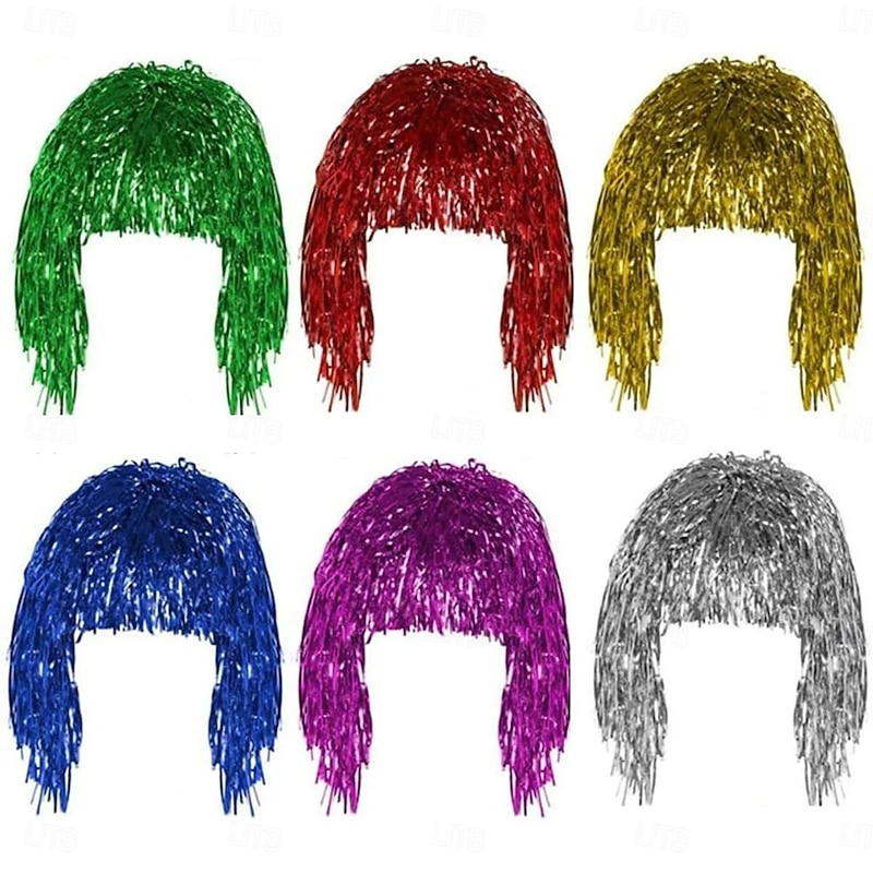 Colorful Shiny Hair Cosplay Queen Of Egypt Wig Carnival Party Costumes Prop Anime Dress Up Accessories Disco Masquerade Wig2