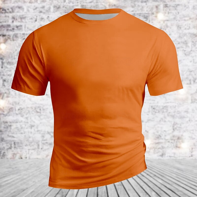 Men's Funny Slang T Shirt Short Sleeve T shirt 3D Print Crew Neck Shirt Retro Vintage Casual Street Style Street Sports Outdoor Casual Yellow Orange Spring & Summer Clothing Apparel S M L XL 2XL 3XL2