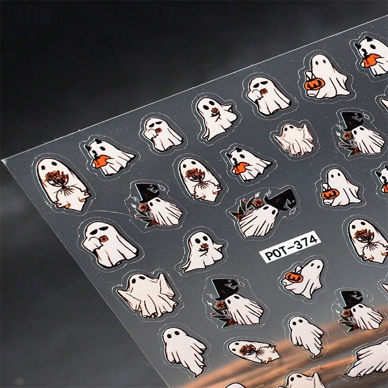 5D Embossed Halloween Pumpkin Head Nail Stickers – Scary and Detailed Pumpkin Design for Spooky Manicure and Nail Art4