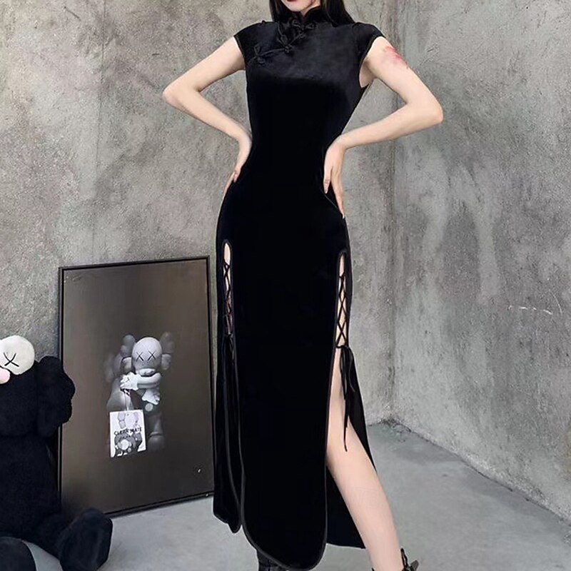 Punk Gothic Dress Solid Color Fancy Dress Women's Fantasy Halloween Carnival Party / Evening Adults' Dress4